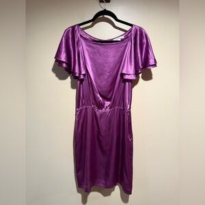 Banana Republic 100% Silk Flutter Sleeve Dress